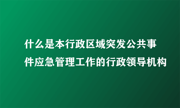 什么是本行政区域突发公共事件应急管理工作的行政领导机构