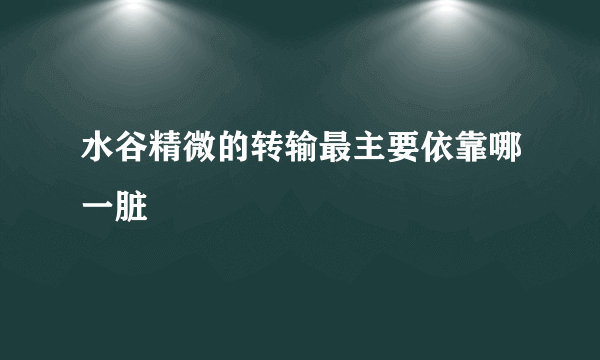 水谷精微的转输最主要依靠哪一脏