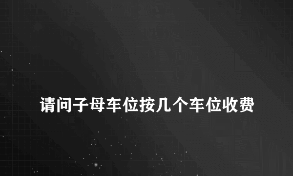 
请问子母车位按几个车位收费

