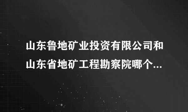 山东鲁地矿业投资有限公司和山东省地矿工程勘察院哪个好？具体一点，从发展、待遇上。