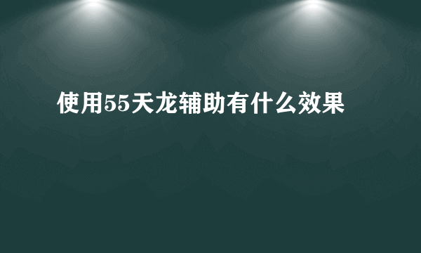 使用55天龙辅助有什么效果