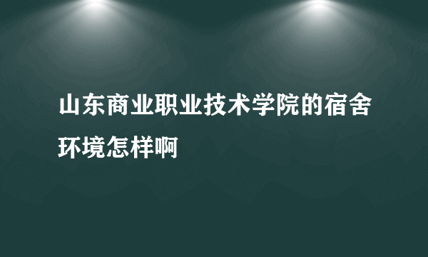 山东商业职业技术学院的宿舍环境怎样啊