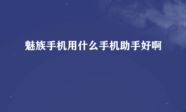 魅族手机用什么手机助手好啊