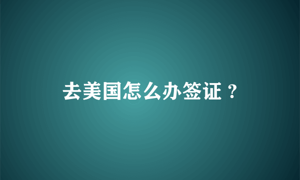 去美国怎么办签证 ?