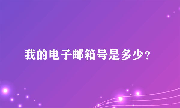 我的电子邮箱号是多少？