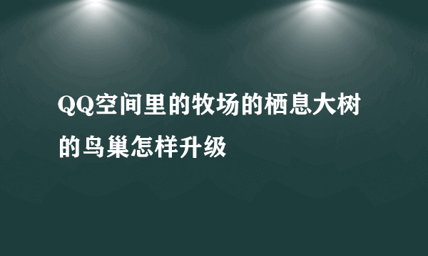 QQ空间里的牧场的栖息大树的鸟巢怎样升级