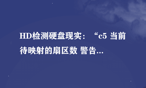 HD检测硬盘现实：“c5 当前待映射的扇区数 警告”，怎么办？