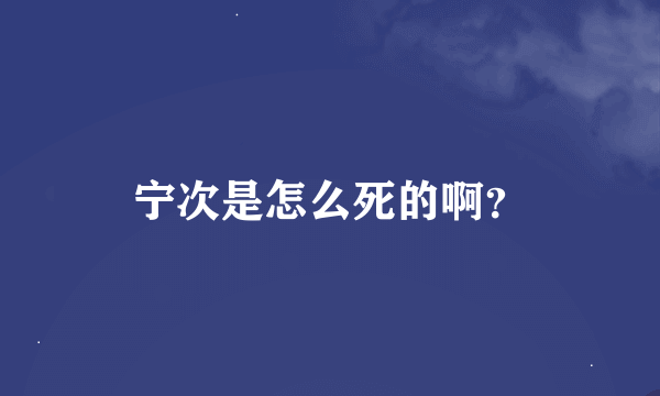 宁次是怎么死的啊？