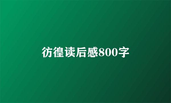 彷徨读后感800字