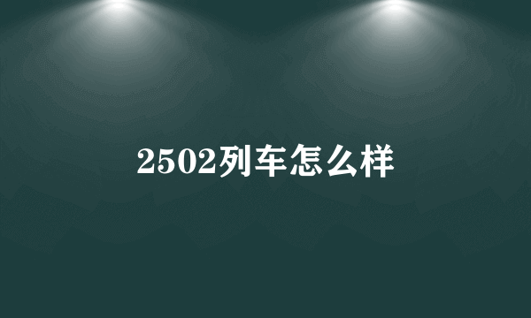 2502列车怎么样