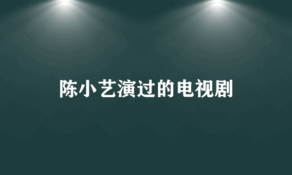 陈小艺演过的电视剧