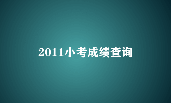 2011小考成绩查询