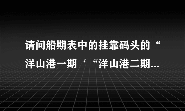 请问船期表中的挂靠码头的“洋山港一期‘“洋山港二期‘“洋山港三期‘是什么意思啊？