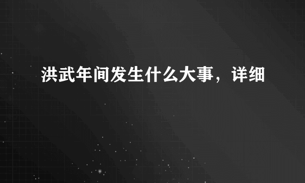 洪武年间发生什么大事，详细