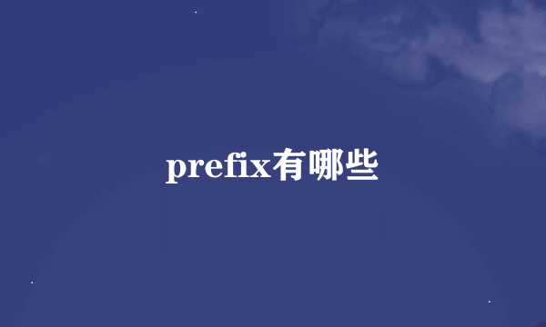 prefix有哪些