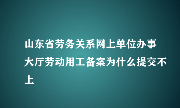 山东省劳务关系网上单位办事大厅劳动用工备案为什么提交不上