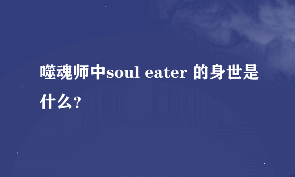 噬魂师中soul eater 的身世是什么？