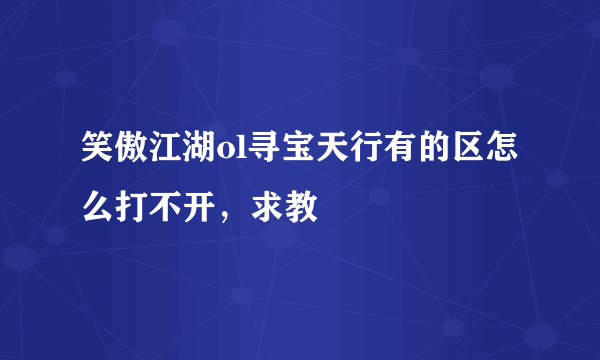 笑傲江湖ol寻宝天行有的区怎么打不开，求教