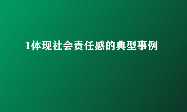 1体现社会责任感的典型事例