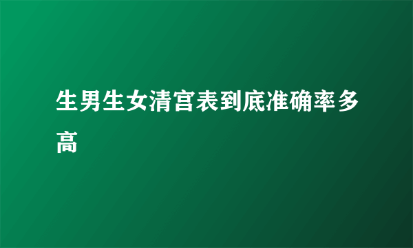 生男生女清宫表到底准确率多高