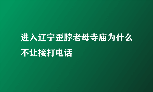 进入辽宁歪脖老母寺庙为什么不让接打电话