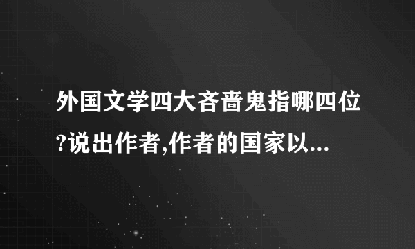 外国文学四大吝啬鬼指哪四位?说出作者,作者的国家以及人物的名字.