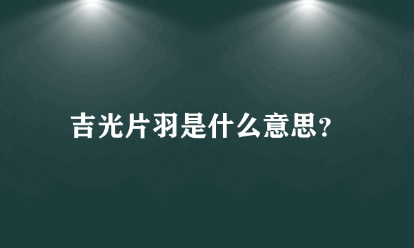 吉光片羽是什么意思？