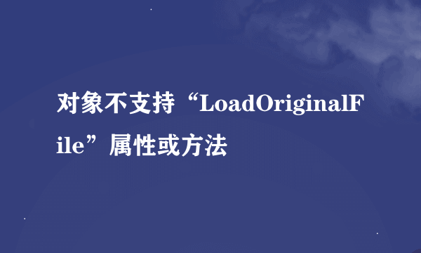 对象不支持“LoadOriginalFile”属性或方法