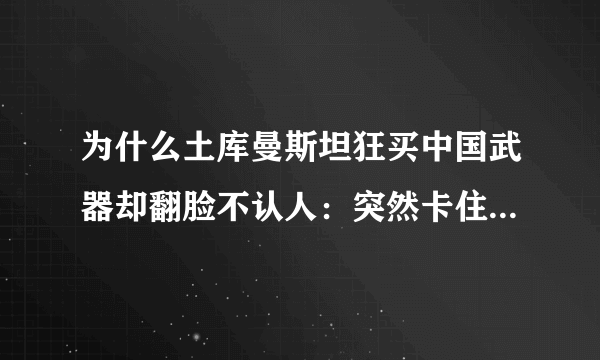 为什么土库曼斯坦狂买中国武器却翻脸不认人：突然卡住中国生命线？