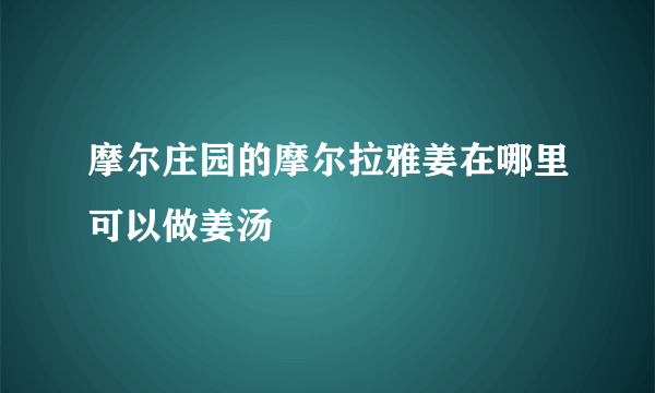 摩尔庄园的摩尔拉雅姜在哪里可以做姜汤