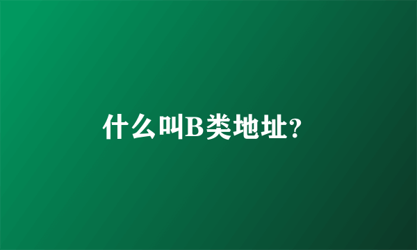 什么叫B类地址？