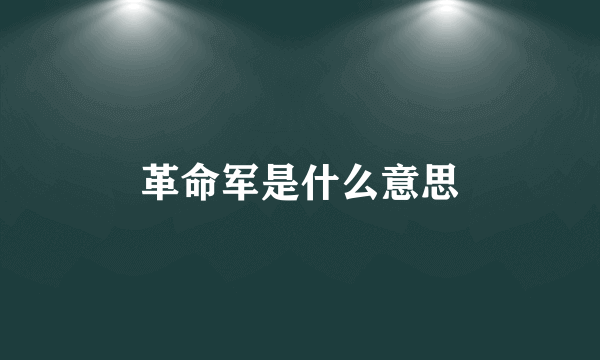 革命军是什么意思