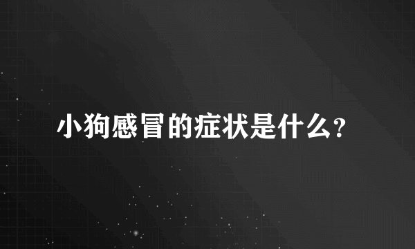 小狗感冒的症状是什么？