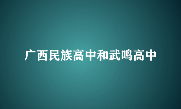 广西民族高中和武鸣高中