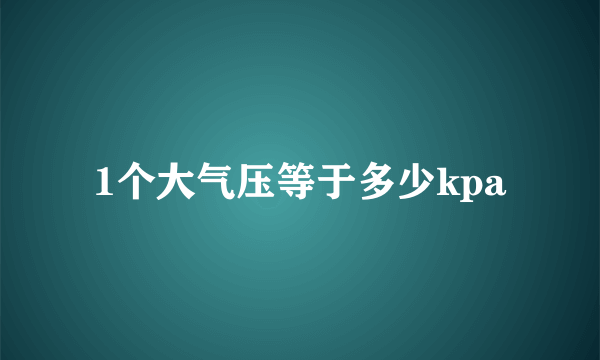 1个大气压等于多少kpa