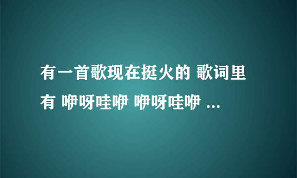 有一首歌现在挺火的 歌词里有 咿呀哇咿 咿呀哇咿 咿呀哇咿什么什么的 曲名叫什么啊