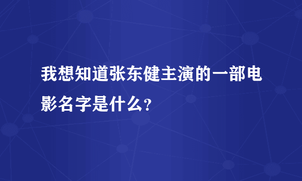 我想知道张东健主演的一部电影名字是什么？