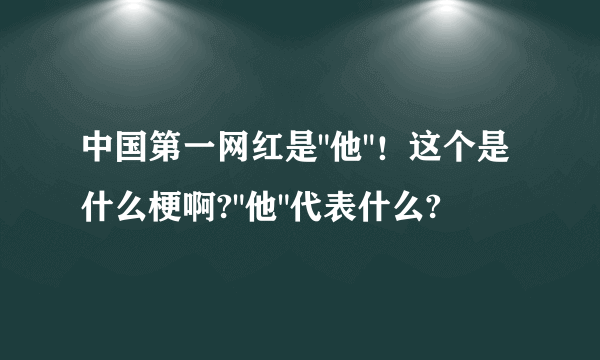 中国第一网红是