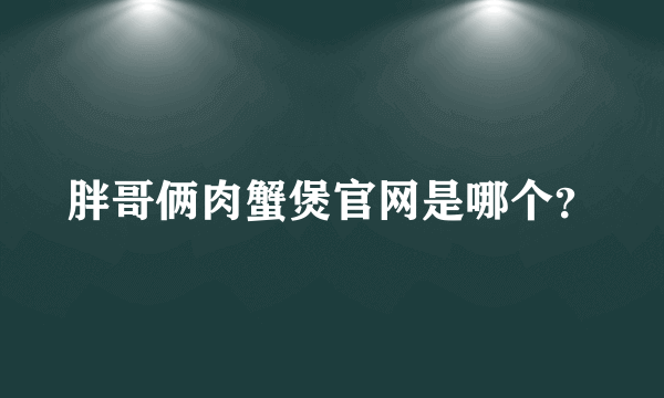 胖哥俩肉蟹煲官网是哪个？