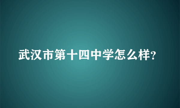 武汉市第十四中学怎么样？