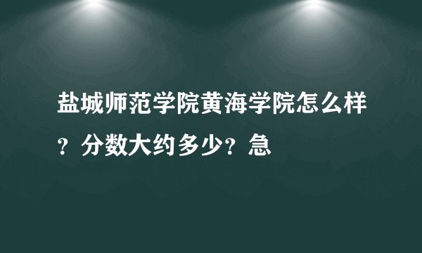 盐城师范学院黄海学院怎么样？分数大约多少？急