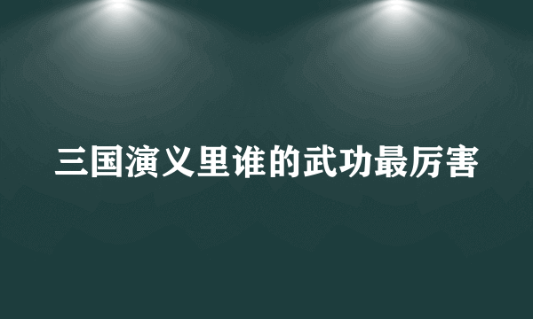 三国演义里谁的武功最厉害