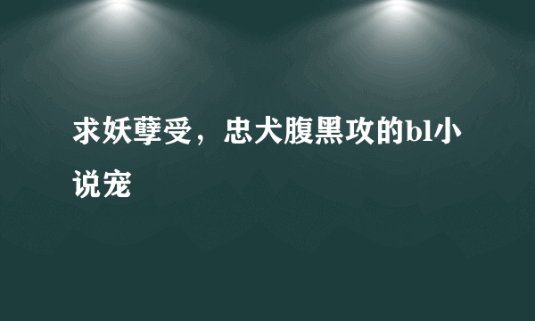 求妖孽受，忠犬腹黑攻的bl小说宠