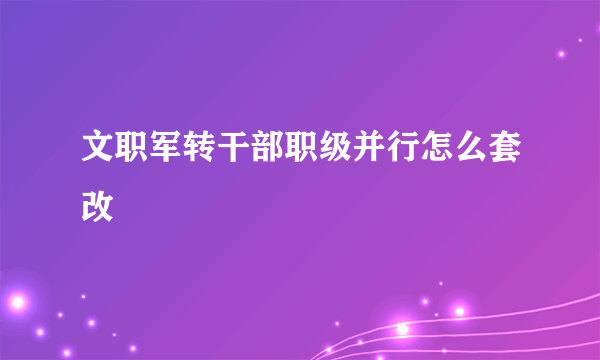 文职军转干部职级并行怎么套改