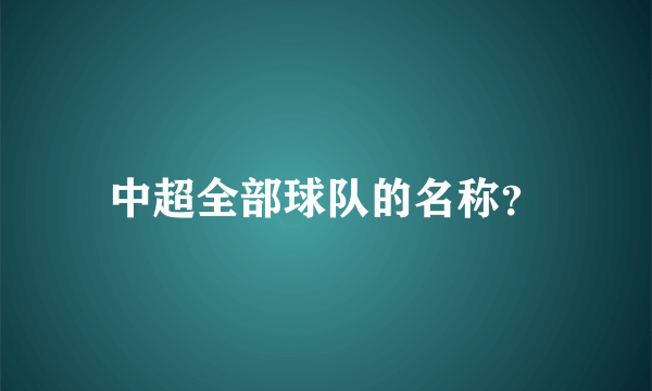 中超全部球队的名称？