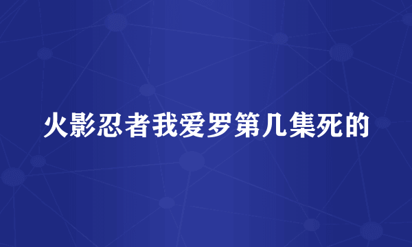 火影忍者我爱罗第几集死的