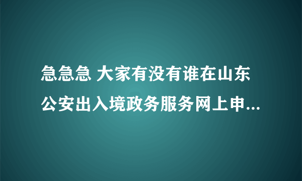 急急急 大家有没有谁在山东公安出入境政务服务网上申请护照的啊