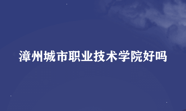 漳州城市职业技术学院好吗