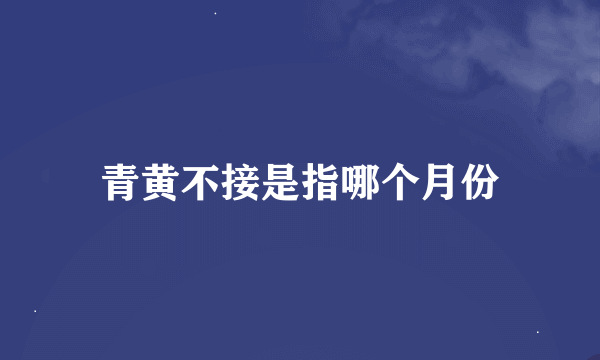 青黄不接是指哪个月份