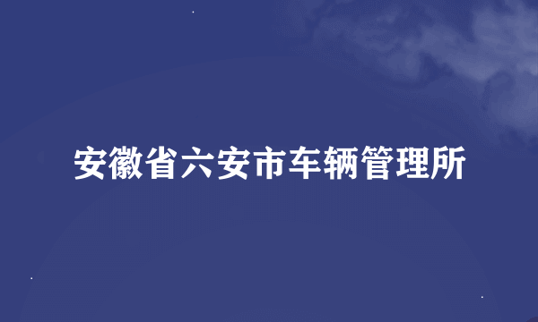 安徽省六安市车辆管理所